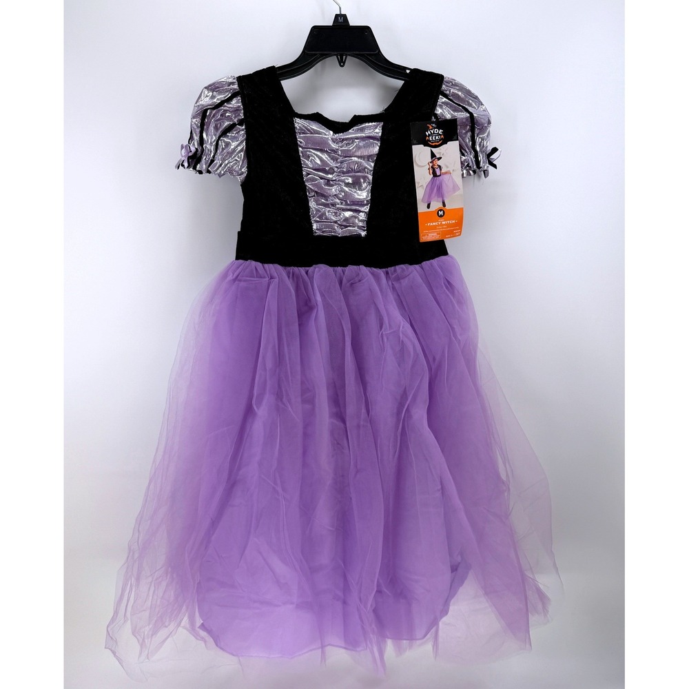 Hyde and EEK Boutique Girls Fancy Witch Costume Dress Size M Purple Black